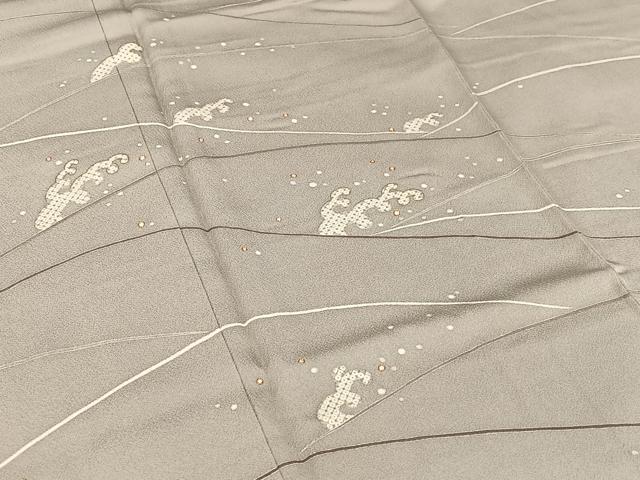 平和屋着物●極上 訪問着 訪問着 友禅 駒刺繍 立波文 金彩 正絹 逸品 AAAT0536zg