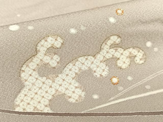 平和屋着物●極上 訪問着 訪問着 友禅 駒刺繍 立波文 金彩 正絹 逸品 AAAT0536zg