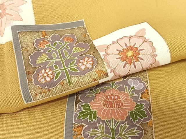 平和屋着物●訪問着 友禅 駒刺繍 色紙重ね花文 暈し染め 金彩 正絹 逸品 AAAT0538zg