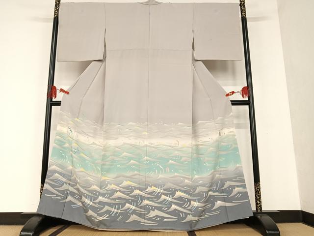 平和屋着物●本加賀友禅作家 中町博志 色留袖 立浪文 正絹 逸品 AAAT0558zg