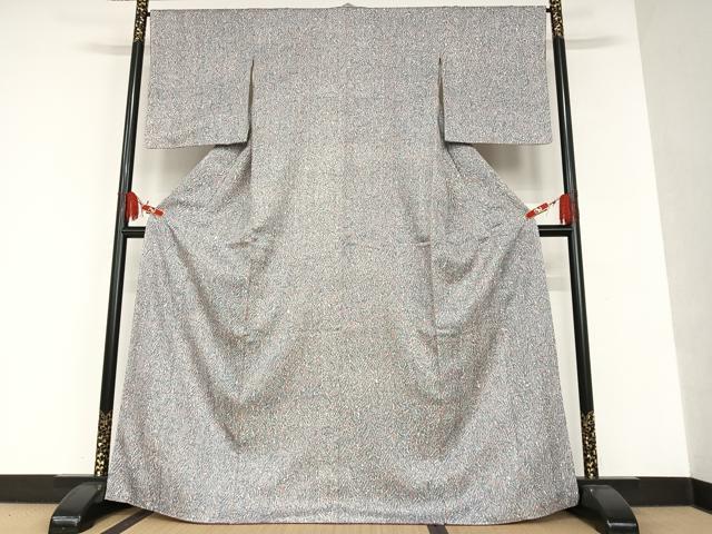 平和屋着物●名門 藤娘きぬたや・杢目絞り 小紋 乱菊 正絹 逸品 AAAT0571zg