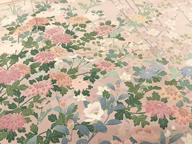 平和屋着物●訪問着 友禅 作家物 草花文 暈し染め 三越扱い 正絹 逸品 AAAT0572zg