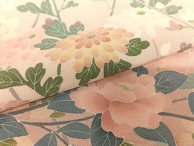 平和屋着物●訪問着 友禅 作家物 草花文 暈し染め 三越扱い 正絹 逸品 AAAT0572zg