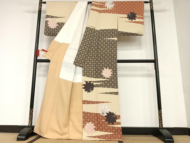 平和屋着物●染色の魔術師 染乃座・大久保玄才 そめのざ玄才 訪問着 舞葉文 正絹 逸品 AAAT0573zg