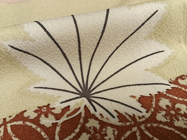 平和屋着物●染色の魔術師 染乃座・大久保玄才 そめのざ玄才 訪問着 舞葉文 正絹 逸品 AAAT0573zg
