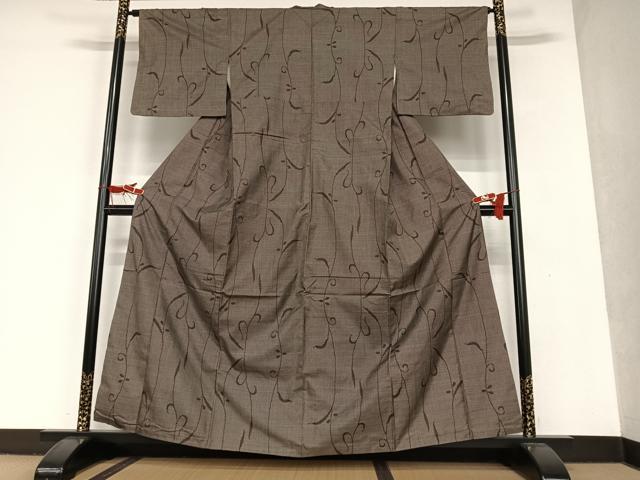 平和屋着物●本場大島紬 7マルキ 唐草文 正絹 逸品 AAAT0628zg