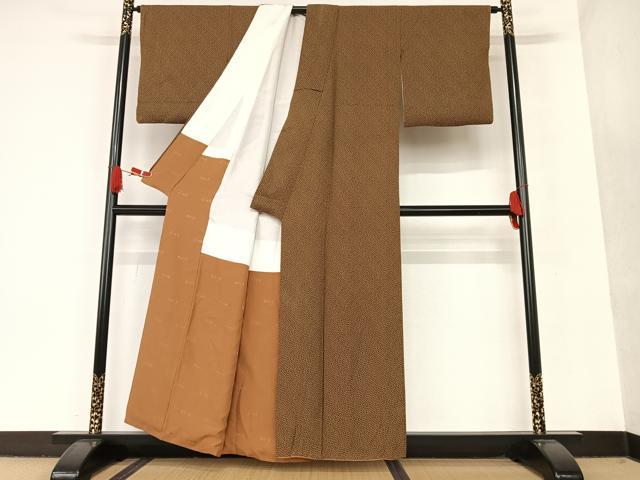 平和屋着物●染色作家 斉藤三才 小紋 小花尽くし 正絹 逸品 AAAT0655zg