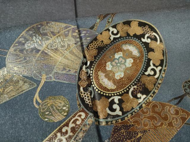 平和屋着物●TOKI志すい キモノモードオリジナルブランド 訪問着 器物文 鏡 櫛 簪 暈し染め 金銀彩 正絹 逸品 AAAT0907ck