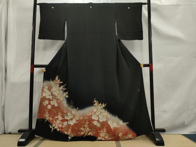 平和屋着物□豪華黒留袖 作家物 枝花文 暈し染め 金銀