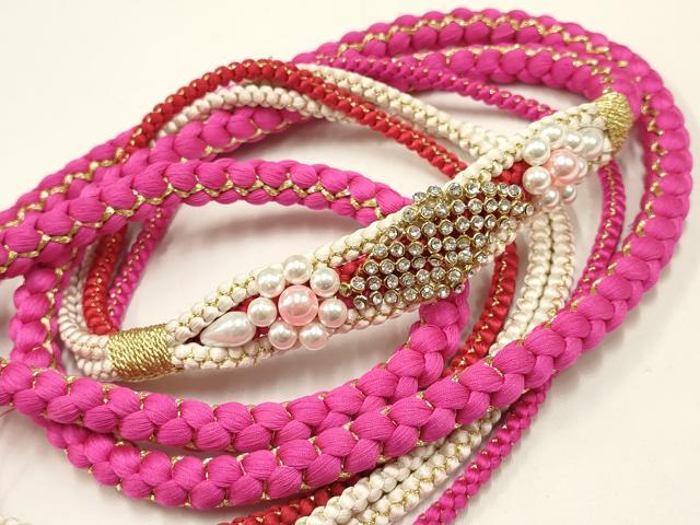平和屋着物●和装小物 振袖用帯締め 装飾 パール ラインストーン 金糸 逸品 AAAT2157ay