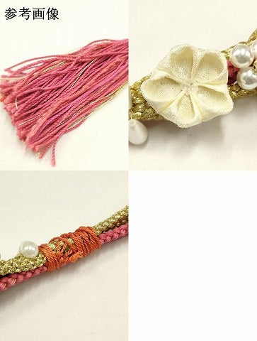 平和屋着物●和装小物 振袖用帯締め 装飾 つまみ細工 パール 鈴 金糸 逸品 AAAT2160ay