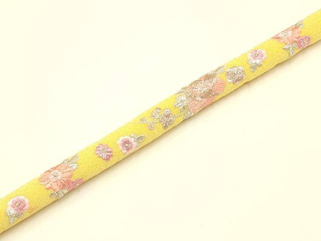 平和屋着物●和装小物 振袖用帯締め 丸ぐけ 刺繍 花柄 小田巻 金銀糸 逸品 AAAT2162ay