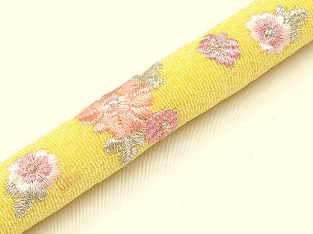 平和屋着物●和装小物 振袖用帯締め 丸ぐけ 刺繍 花柄 小田巻 金銀糸 逸品 AAAT2162ay