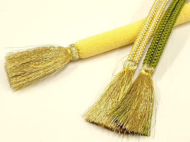 平和屋着物●和装小物 振袖用帯締め 丸ぐけ 刺繍 花柄 小田巻 金銀糸 逸品 AAAT2162ay