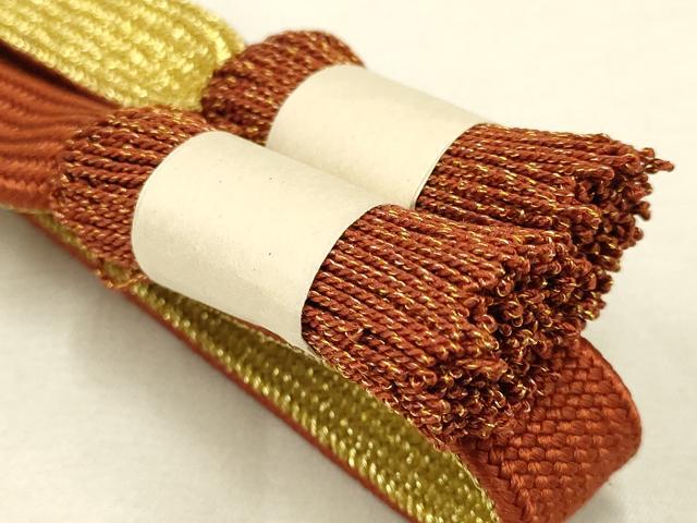 平和屋着物●和装小物 上質な帯締め 北山工房 高麗組 綾出し 金糸 撚り房 共箱付き 逸品 未使用 AAAT2177ay