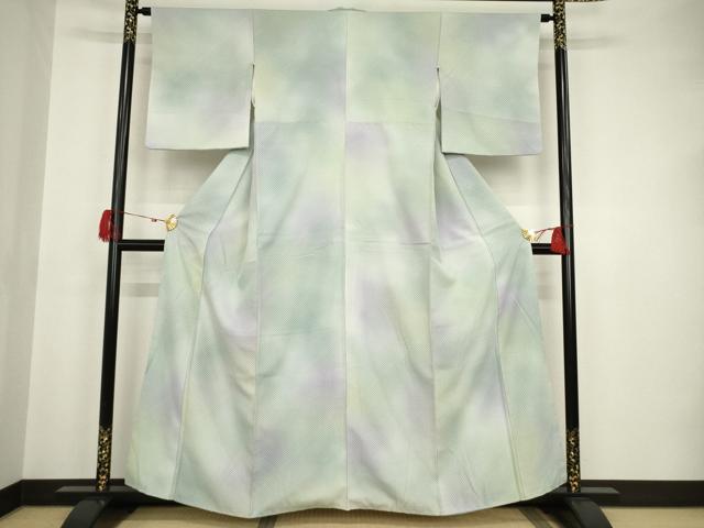 平和屋着物●お召 霞鹿の子文 暈し染め 正絹 逸品 AAAT2229ck