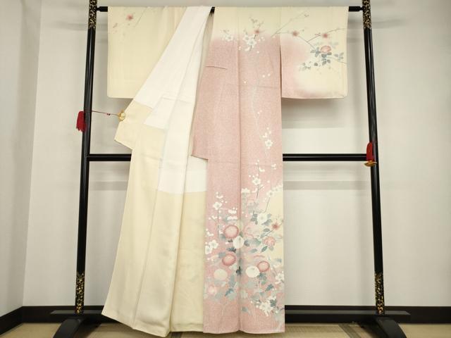 平和屋着物●訪問着 友禅 作家物 枝花文 暈し染め 正絹 逸品 AAAT2259ck