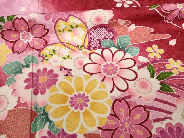 平和屋着物●豪華振袖 駒刺繍 流水舞花文 暈し染 銀通し地 正絹 逸品 AAAT2275ck