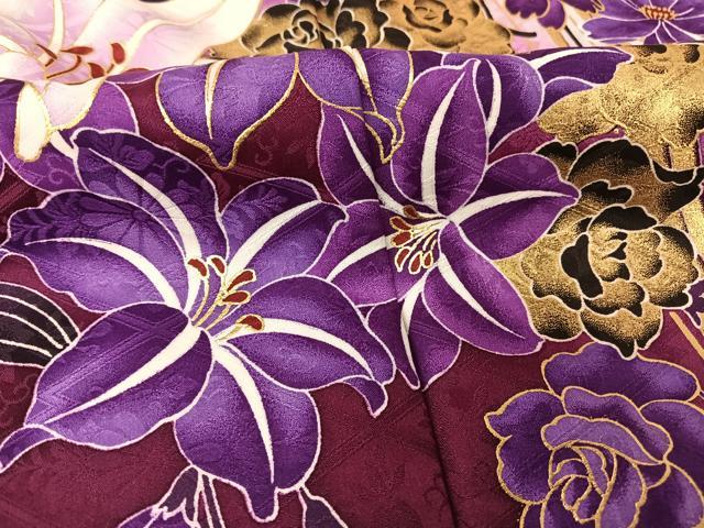 平和屋着物●豪華振袖 百合 金彩 正絹 逸品 AAAT3009np