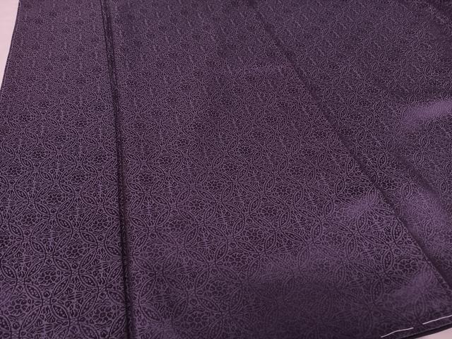 平和屋着物●上質な色無地 花七宝地紋 濃鼠色 正絹 逸品 未使用 AAAT3019np