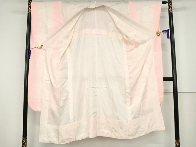 平和屋本店●豪華振袖・長襦袢セット(無双仕立て) 絞り 刺繍 花丸文 金銀糸 金彩 正絹 逸品 AAAT3030np