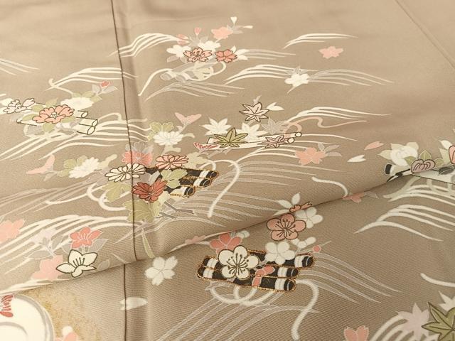 平和屋着物●創業460年・千總 訪問着 駒刺繍 花筏 金糸 金彩 西武百貨店扱い 正絹 逸品 AAAT3040np