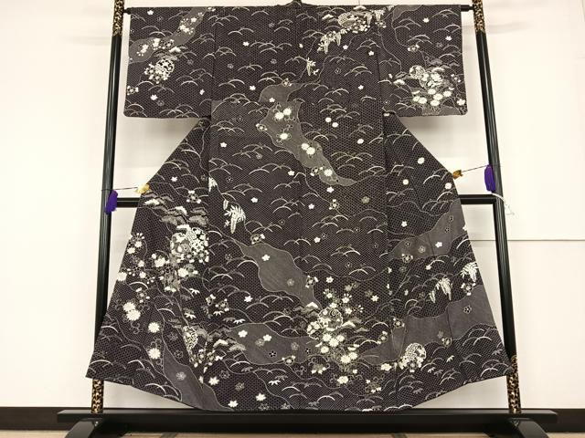 平和屋着物●総刺繍 訪問着 中国三大刺繍 汕頭刺繍 スワトウ刺繍 雪輪吉祥草花文 正絹 逸品 AAAT3056np