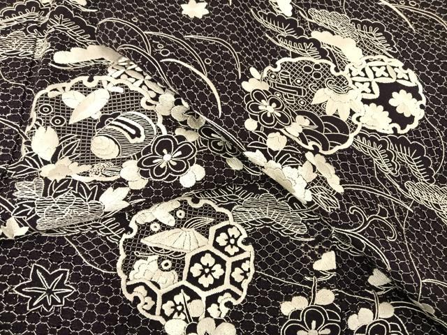 平和屋着物●総刺繍 訪問着 中国三大刺繍 汕頭刺繍 スワトウ刺繍 雪輪吉祥草花文 正絹 逸品 AAAT3056np