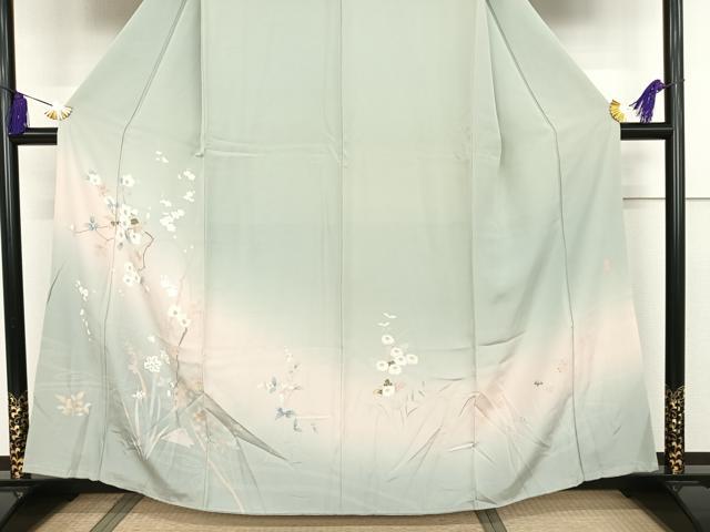 平和屋着物●訪問着 作家物 枝花文 暈し染め 正絹 逸品 AAAT3094np