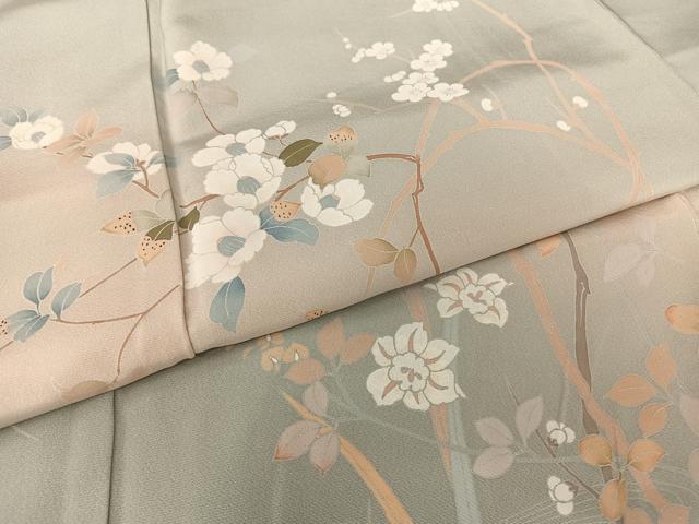 平和屋着物●訪問着 作家物 枝花文 暈し染め 正絹 逸品 AAAT3094np