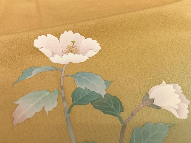 平和屋着物●訪問着 手描き ハイビスカス 暈し染め 正絹 逸品 AAAT3139np