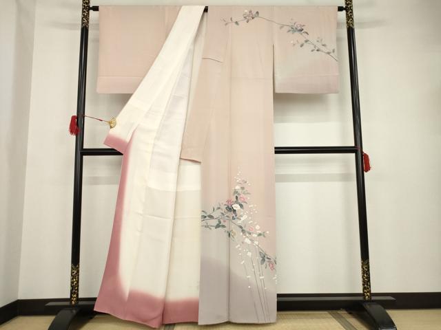 平和屋着物●十日町友禅作家 岡村蒼風 訪問着 枝花文 暈し染 正絹 逸品 AAAT5134ck