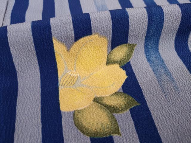 平和屋着物●上質な小紋 椿 正絹 逸品 AAAT5188ck