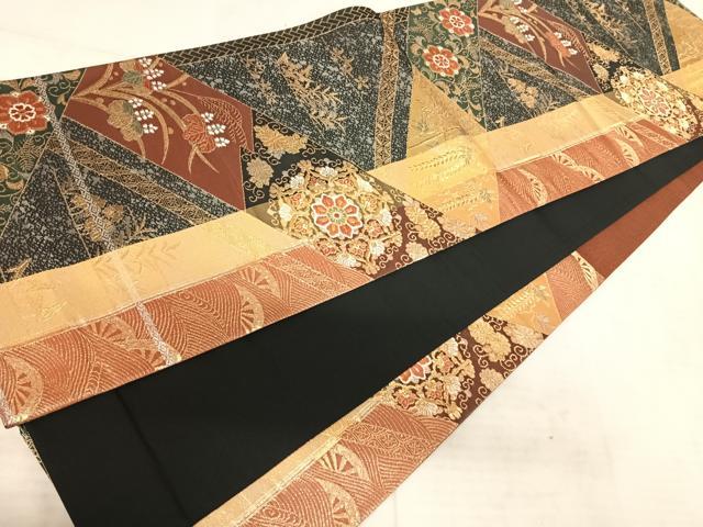 平和屋着物◎六通柄袋帯 唐織 正倉院花文 金銀糸 正絹 逸品 AAAT6067yx