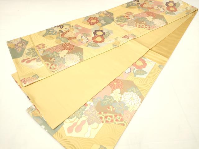 平和屋本店●六通柄袋帯 唐織 亀甲華絢爛 正絹 逸品 AAAT6553ay