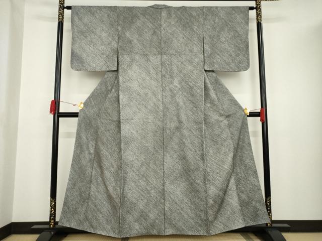 平和屋着物●大変加工の良い総絞り小紋 黒地 正絹 逸品 AAAT6695ck