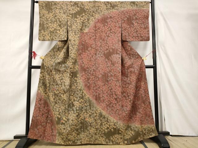 bon sakura 様U0514★ 着物淡雪 ★訪問着 正絹　袷　雅な風景に貝 夏着物 訪問着 紗紬 木槿文様 正絹 オフホワイト 難あり｜Yahoo