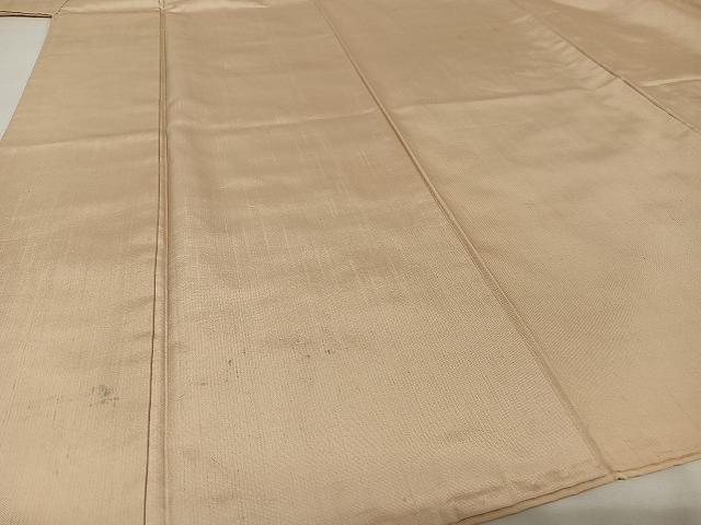 平和屋着物●上質な紬 色無地 薄卵色 正絹 逸品 AAAT9402np