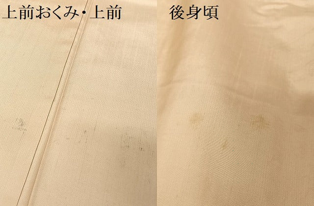 平和屋着物●上質な紬 色無地 薄卵色 正絹 逸品 AAAT9402np