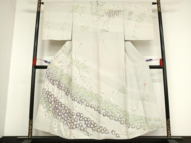 平和屋着物●訪問着 友禅 青木駿光 枝花文 正絹 逸品 AAAT9461np