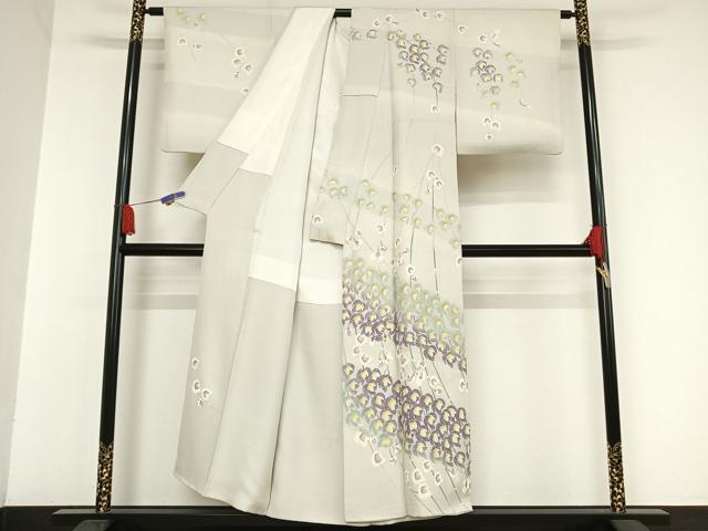 平和屋着物●訪問着 友禅 青木駿光 枝花文 正絹 逸品 AAAT9461np