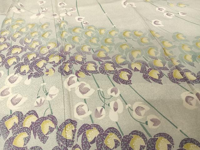 平和屋着物●訪問着 友禅 青木駿光 枝花文 正絹 逸品 AAAT9461np