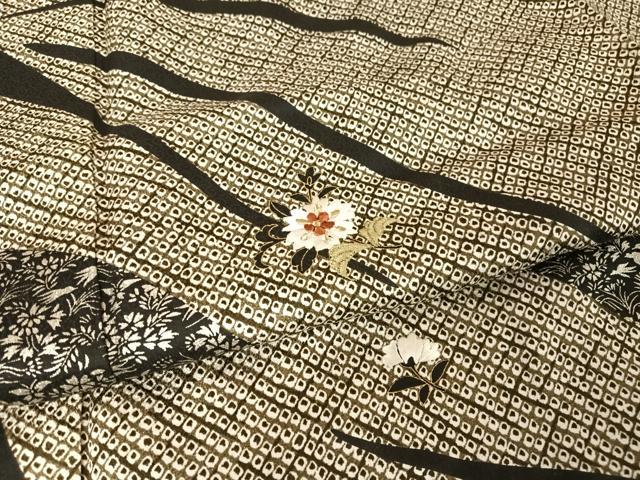 平和屋着物●訪問着 刺繍 更紗花文 金糸 銀彩 正絹 逸品 AAAU0020np