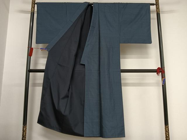 平和屋着物●男性 本場大島紬 アンサンブル 格子 正絹 逸品 AAAU0033np
