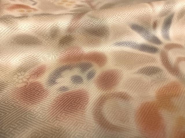 平和屋着物●内田陽一郎 訪問着 孔雀草花文 暈し染め 正絹 逸品 AAAU0050np