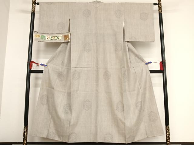 平和屋着物●本場結城紬 重要無形文化財 飛び亀甲 亀甲絣 奥順謹製 証紙付き 正絹 逸品 AAAU0055np