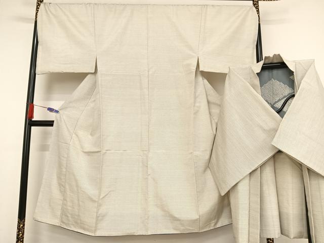 平和屋着物●男性 結城紬 アンサンブル 100亀甲 キングサイズ 正絹 逸品 AAAU0078np