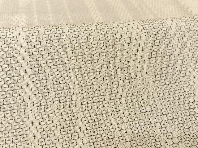 平和屋着物▽本塩沢 単衣 110亀甲 幾何学文様 正絹 逸品 AAAU0080np