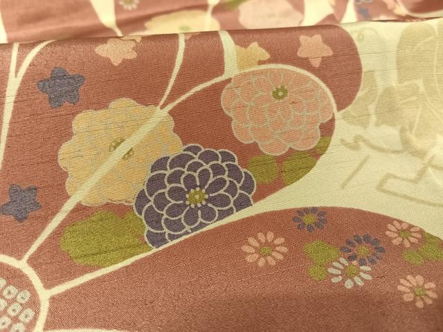平和屋着物▽上質な小紋 単衣 舞花文 やまと誂製 洗える着物 未使用 AAAU0084np