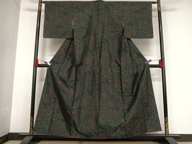 平和屋着物●本場大島紬 楓 正絹 逸品 未使用 AAAU0117np